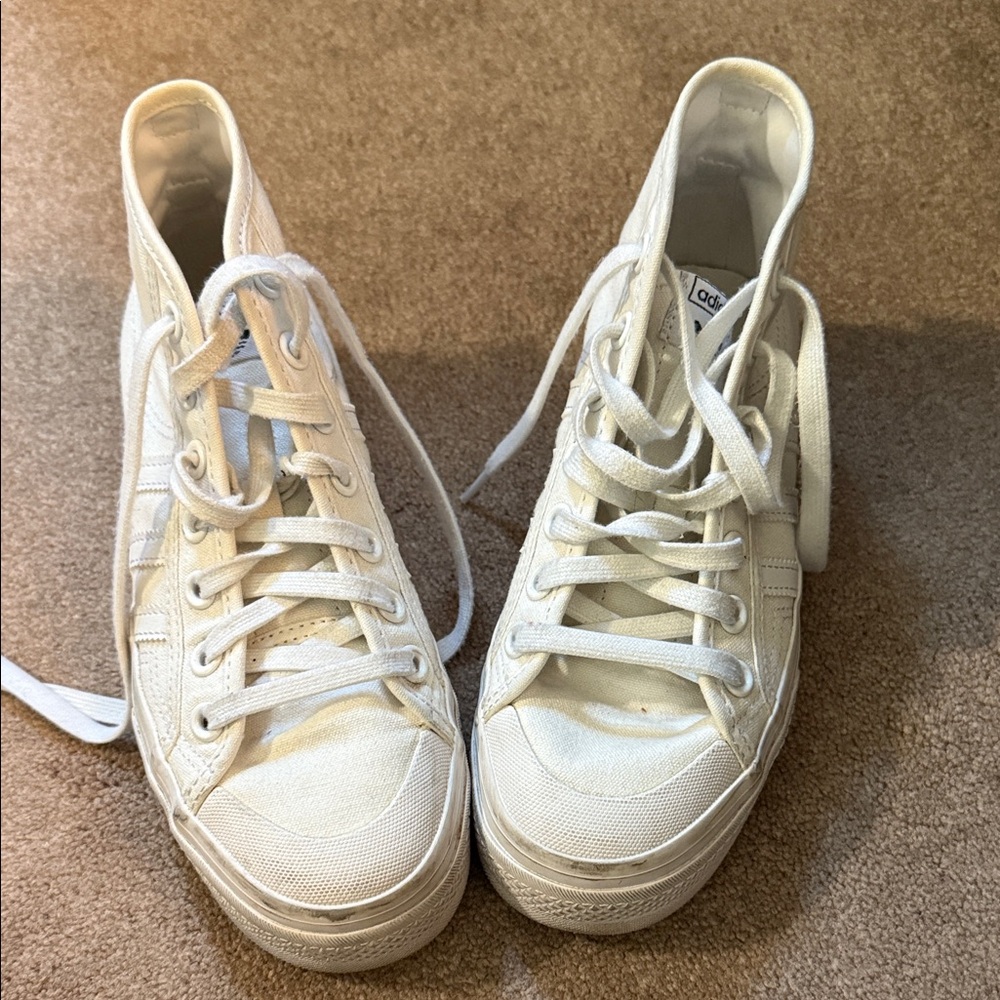 Adidas Nizza White High-Top Sneakers